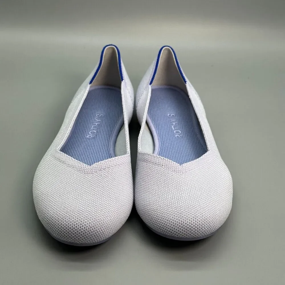 Rothy's The Flat Women's 9.5 Blue Purple Pale Slip Round Toe Comfort Ballet Shoe
